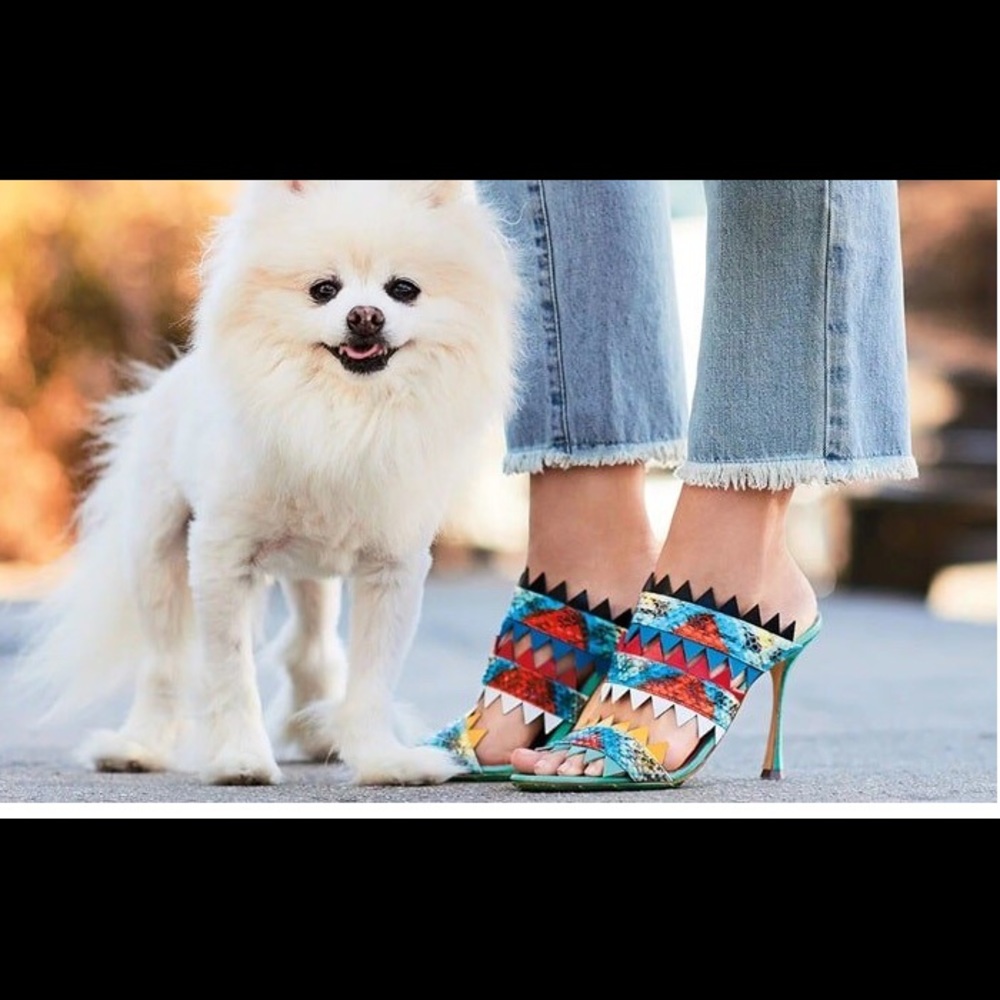 SOLD!!!Manolo Blahnik Aperge Snakeskin Heels 37.5 - Picture 4 of 6